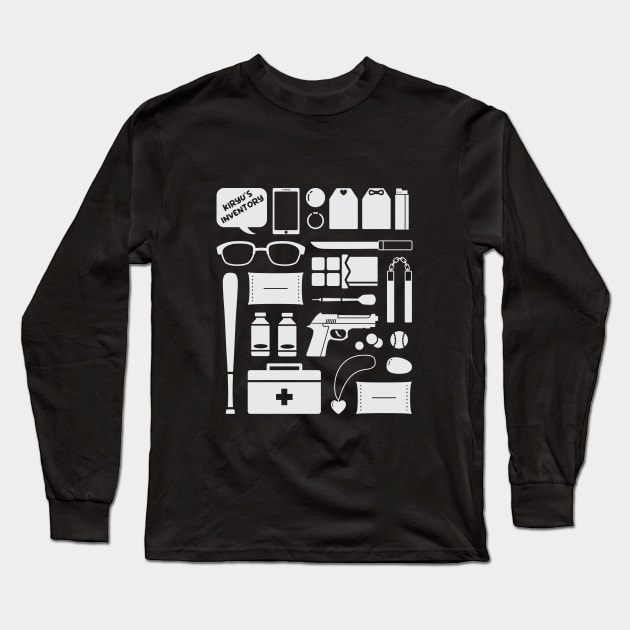 kiryu's inventory - yakuza / ryu ga gotoku Long Sleeve T-Shirt by amyadrianna